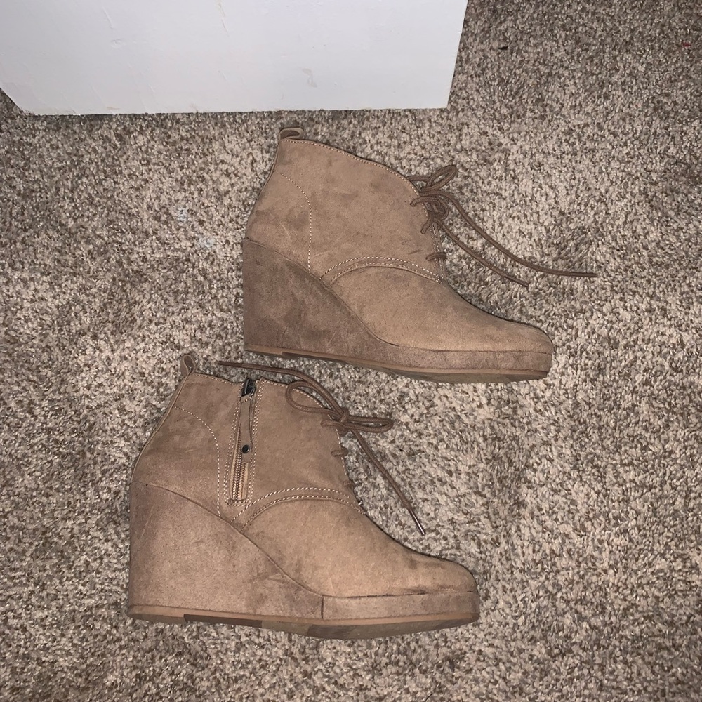 Tan Heeled Booties